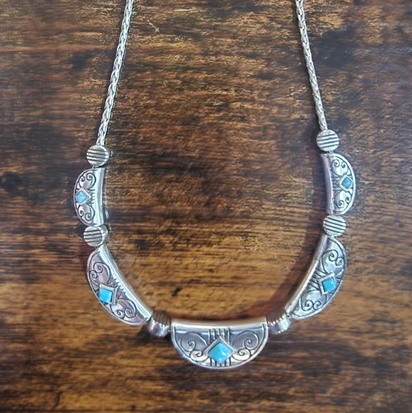 Brighton Silver and Turquoise Necklace - Picture 3 of 6